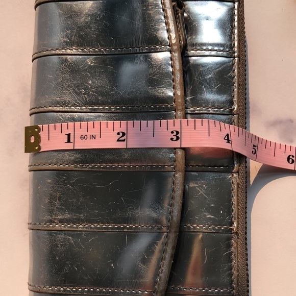 Reed Krakoff Silver Leather Zip Around Ribbon Large Wallet Flawed - Picture 13 of 14